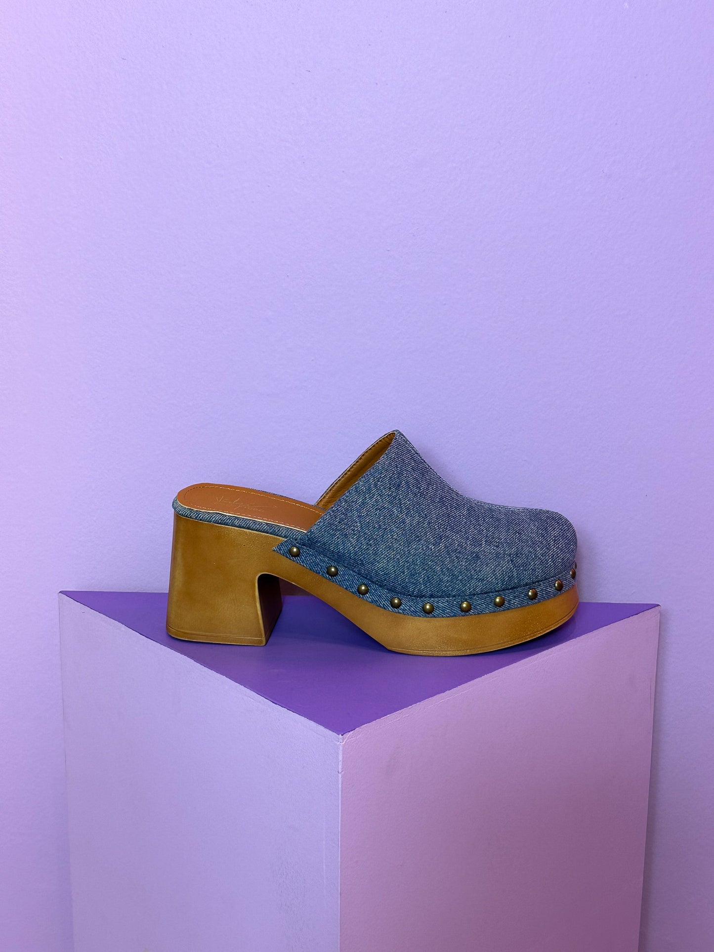 Denim Platform Clogs
