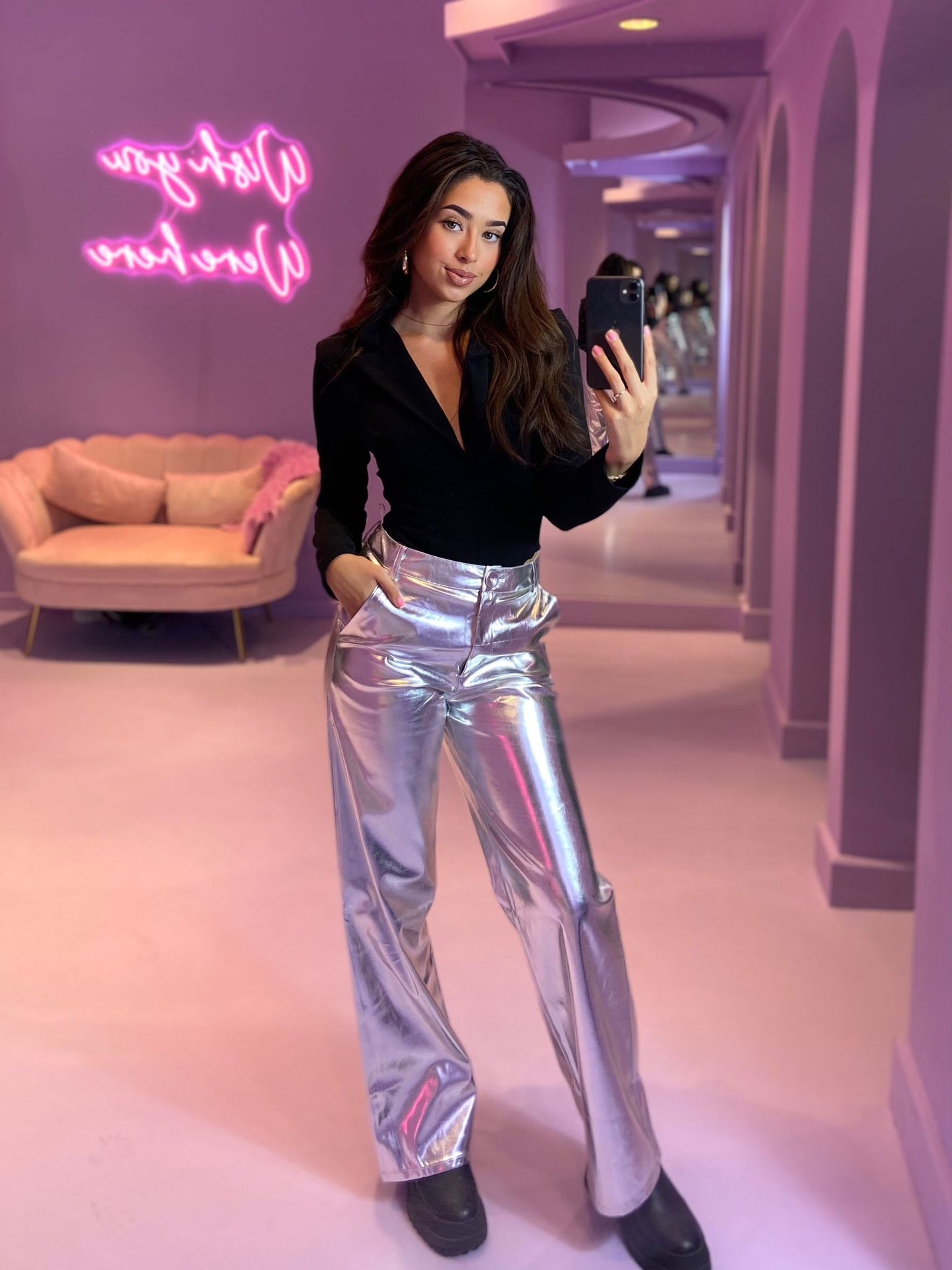 Metallic Broek Silver