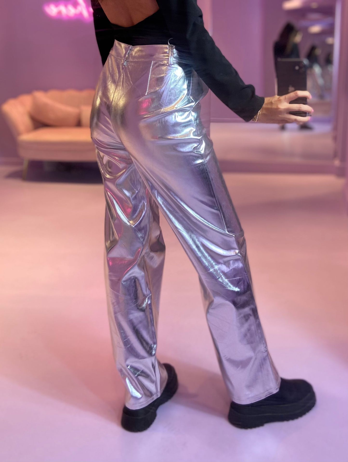 Metallic Broek Silver