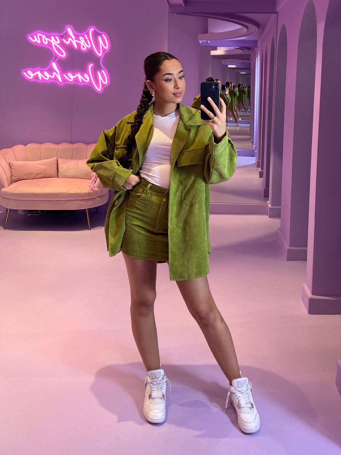 Corduroy Skirt Olive