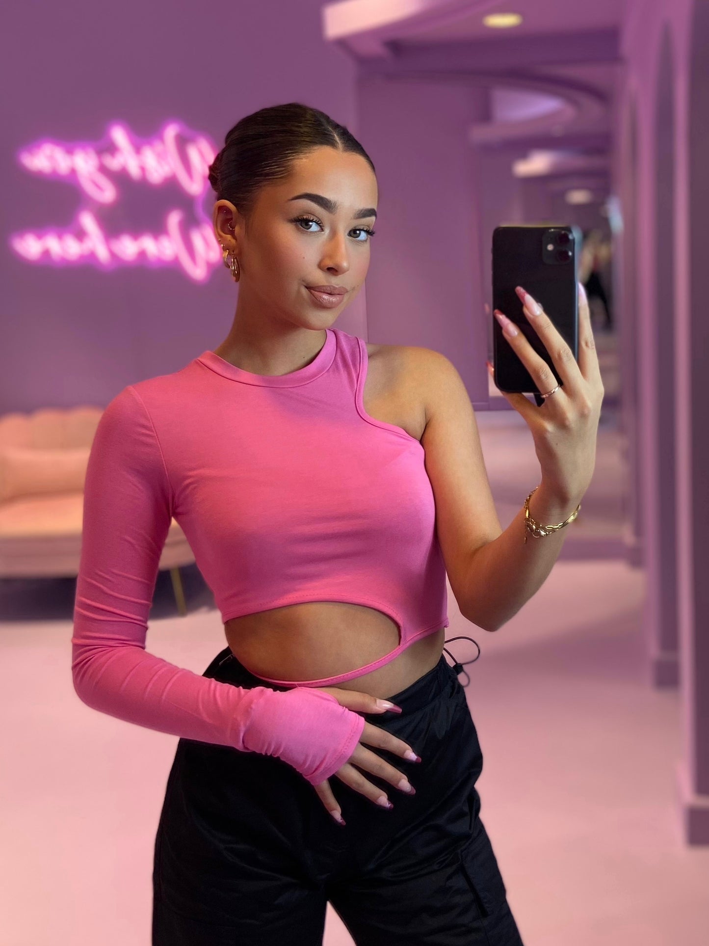 Lia One Sleeve Pink
