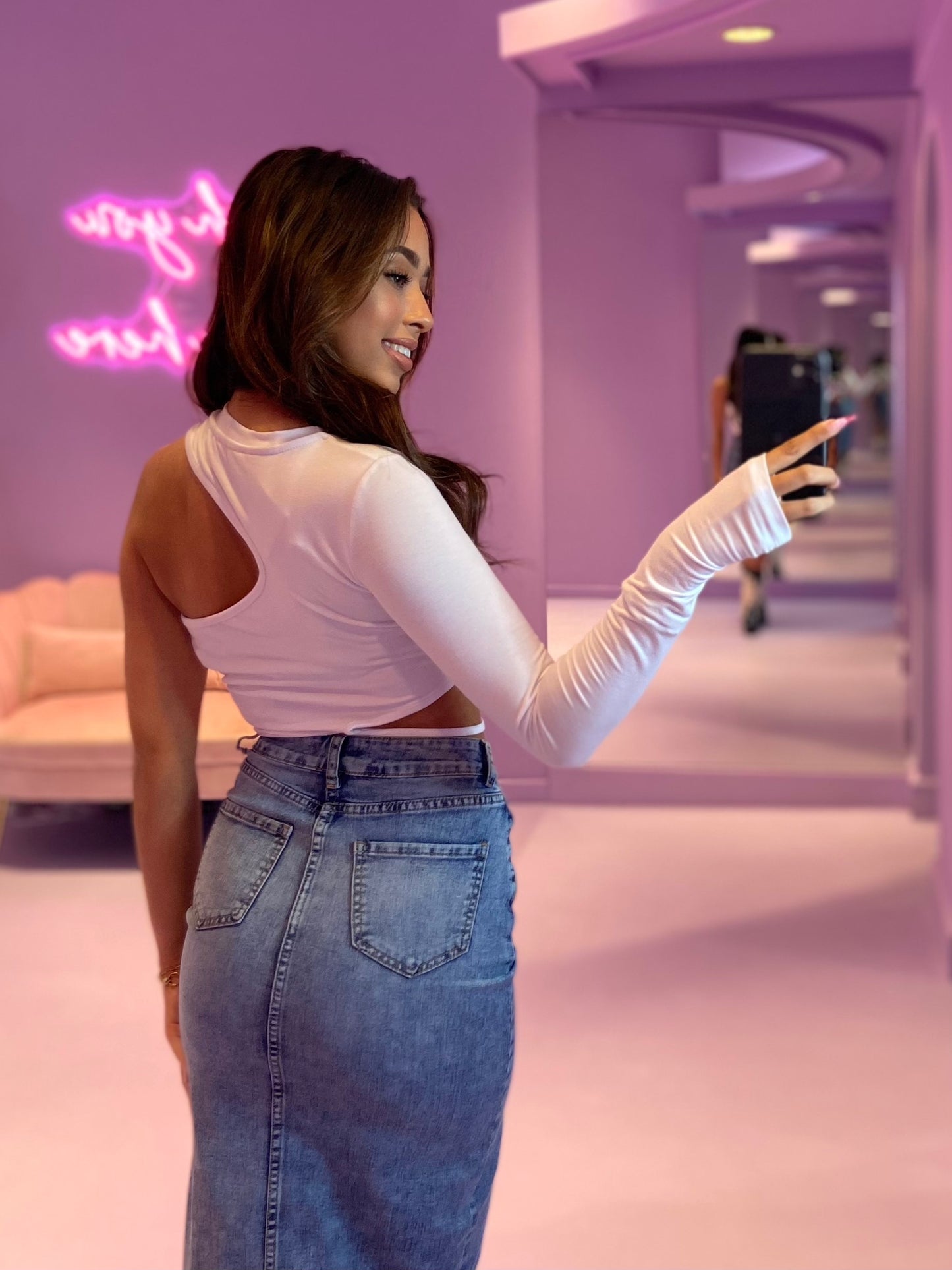 Lia One Sleeve White