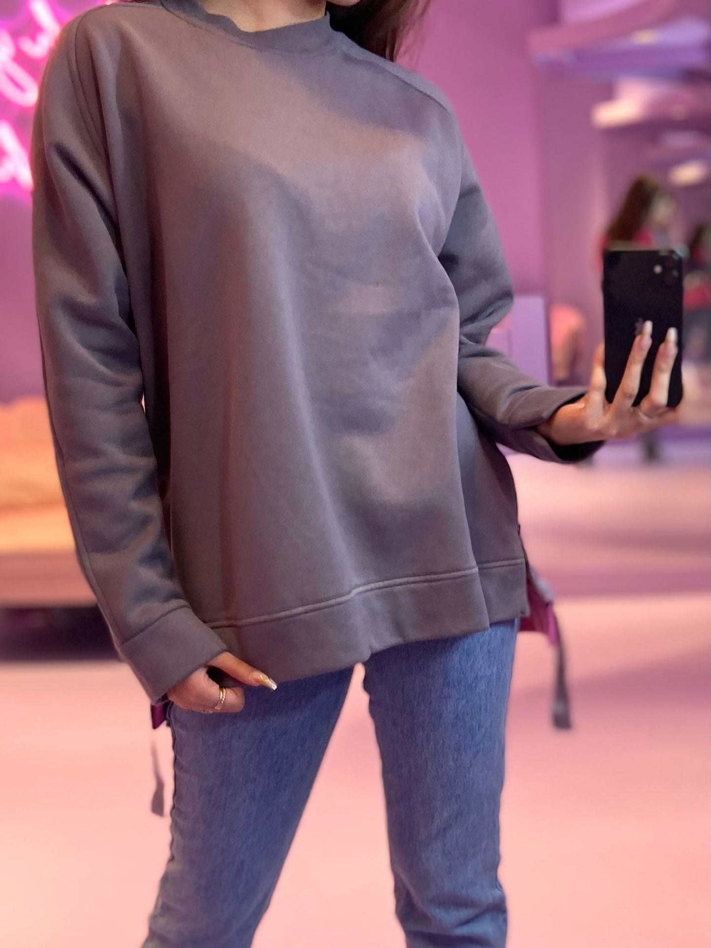 Sweter w kolorowe bloki