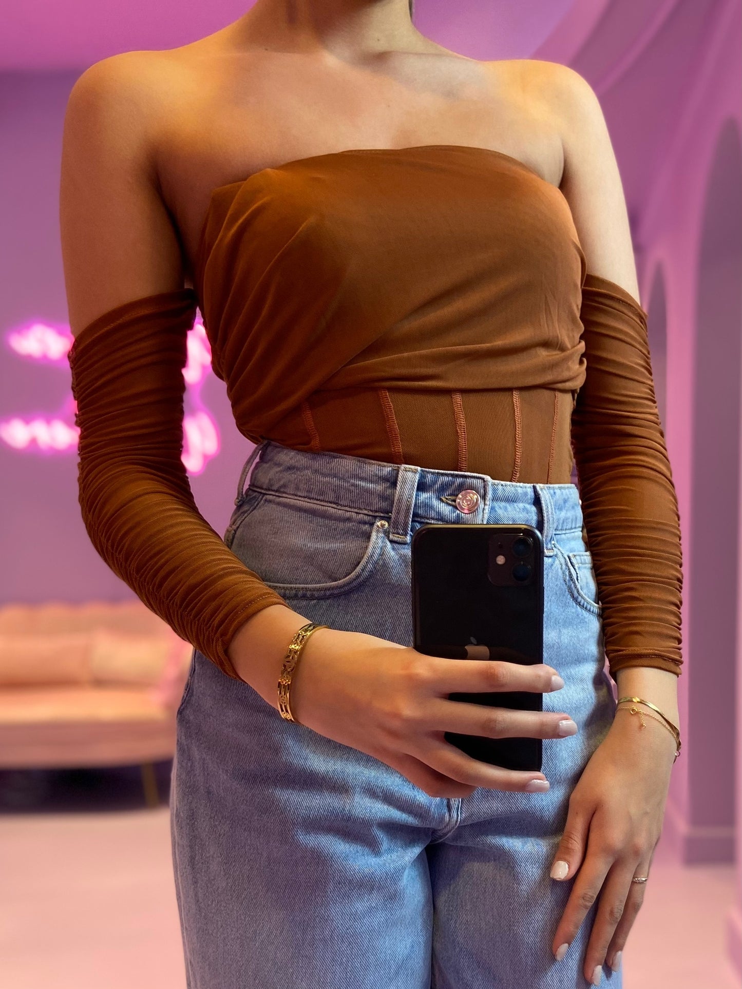 Off The Shoulder Mesh