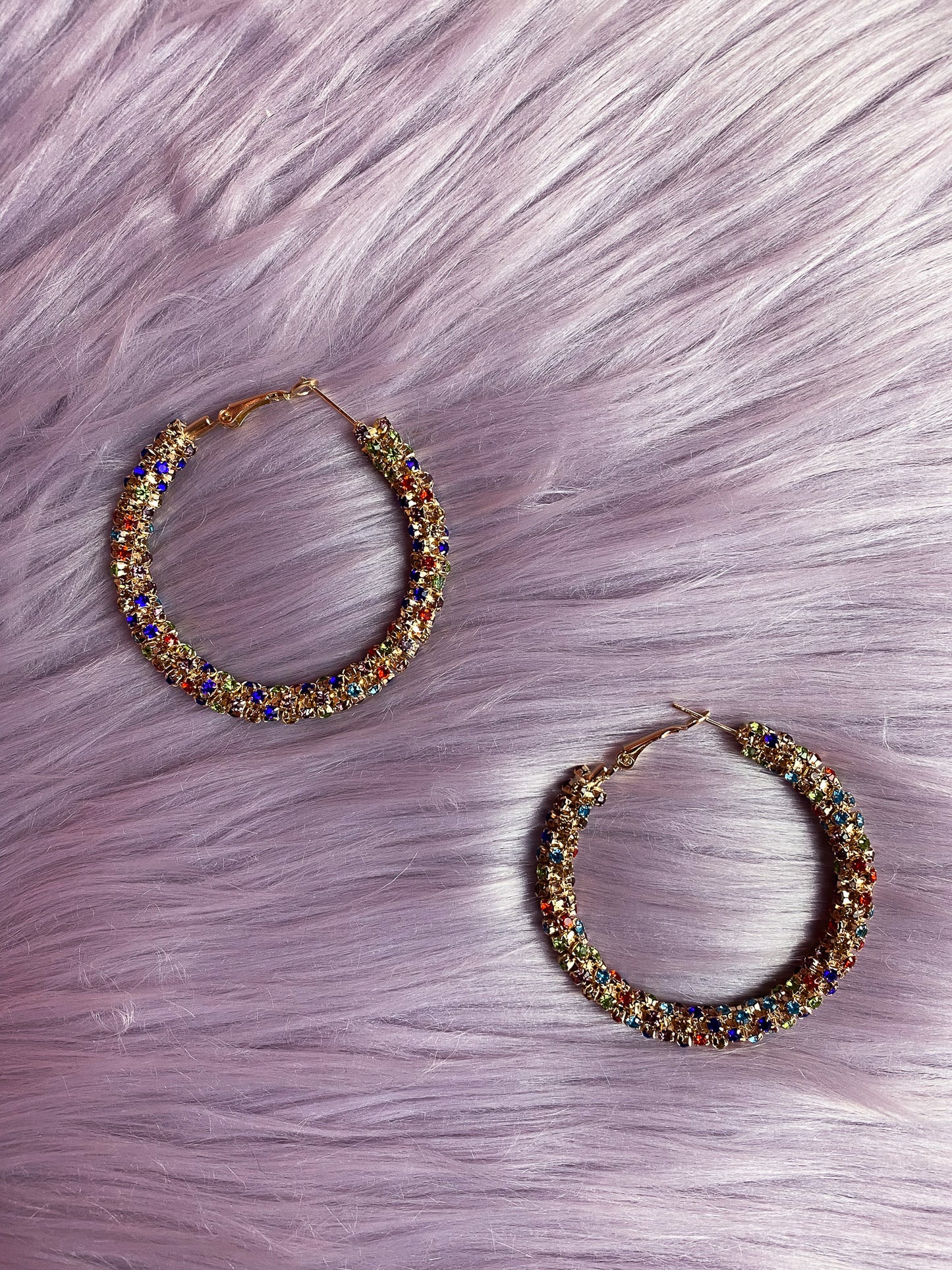 Multicolor Diamonds Hoops