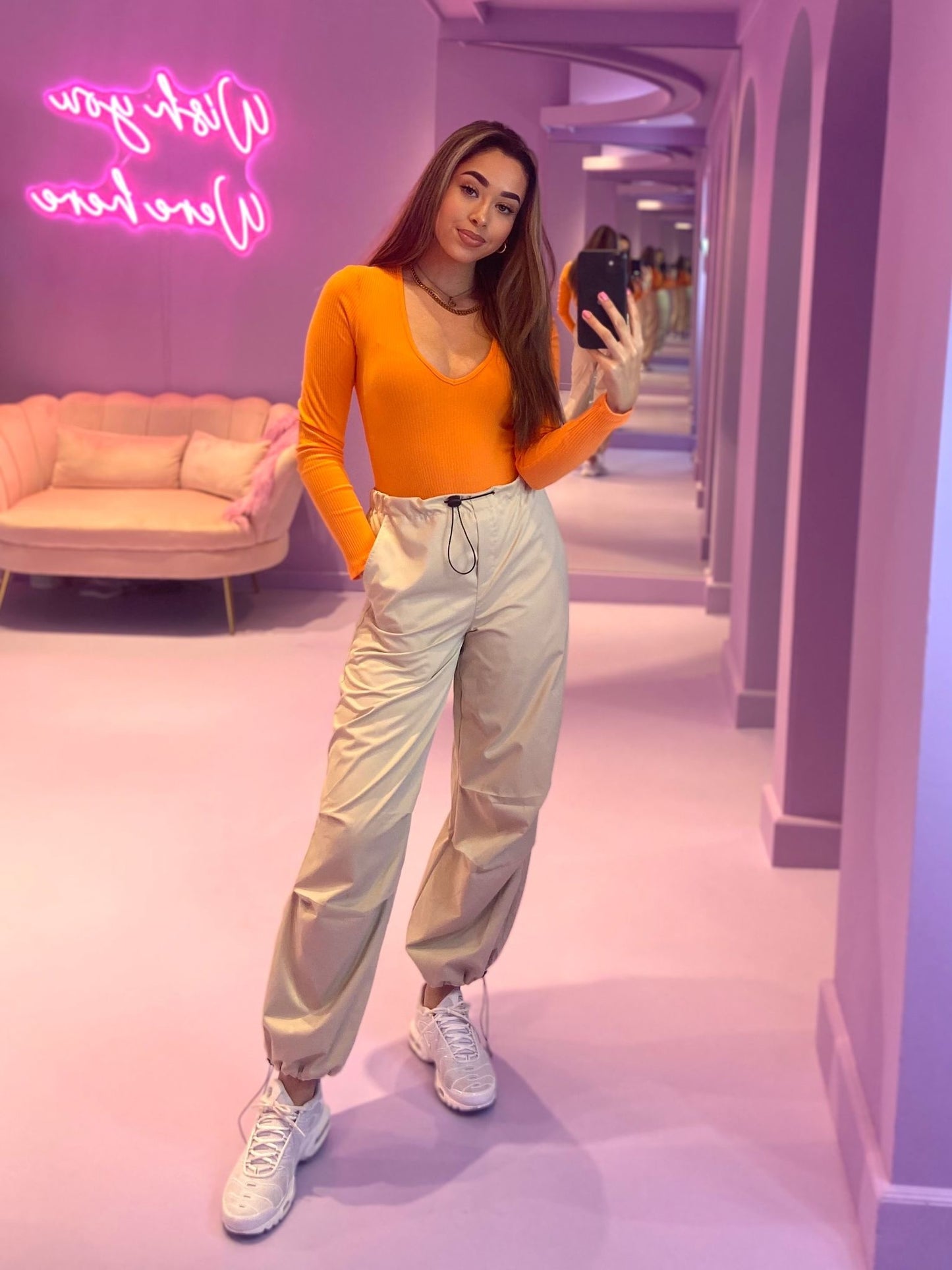 Body Diepe V-hals Oranje