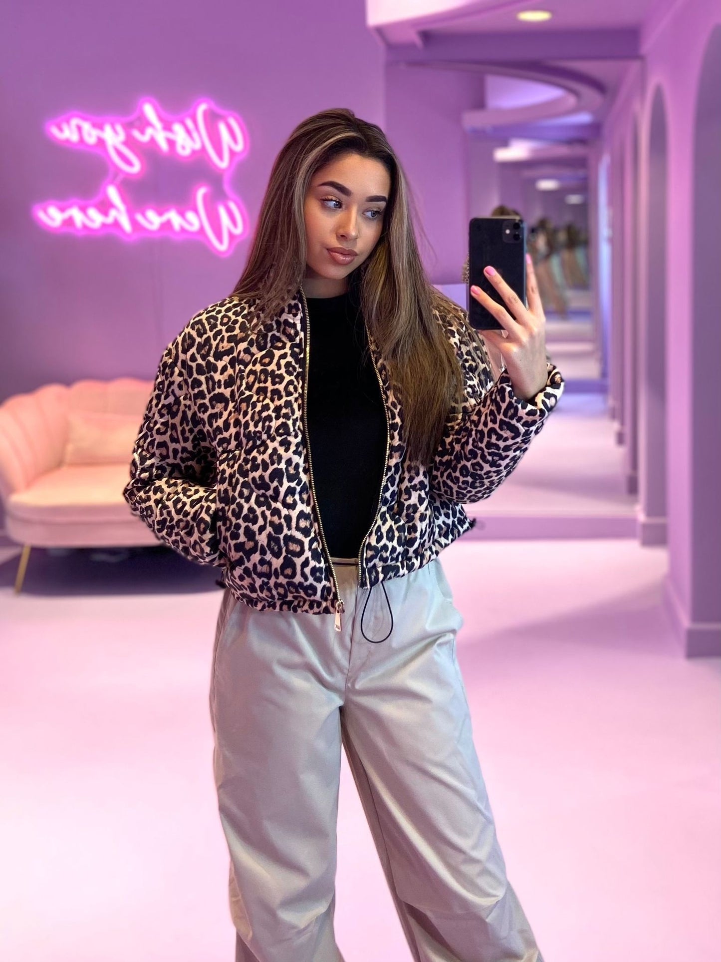 Puffer w panterprint