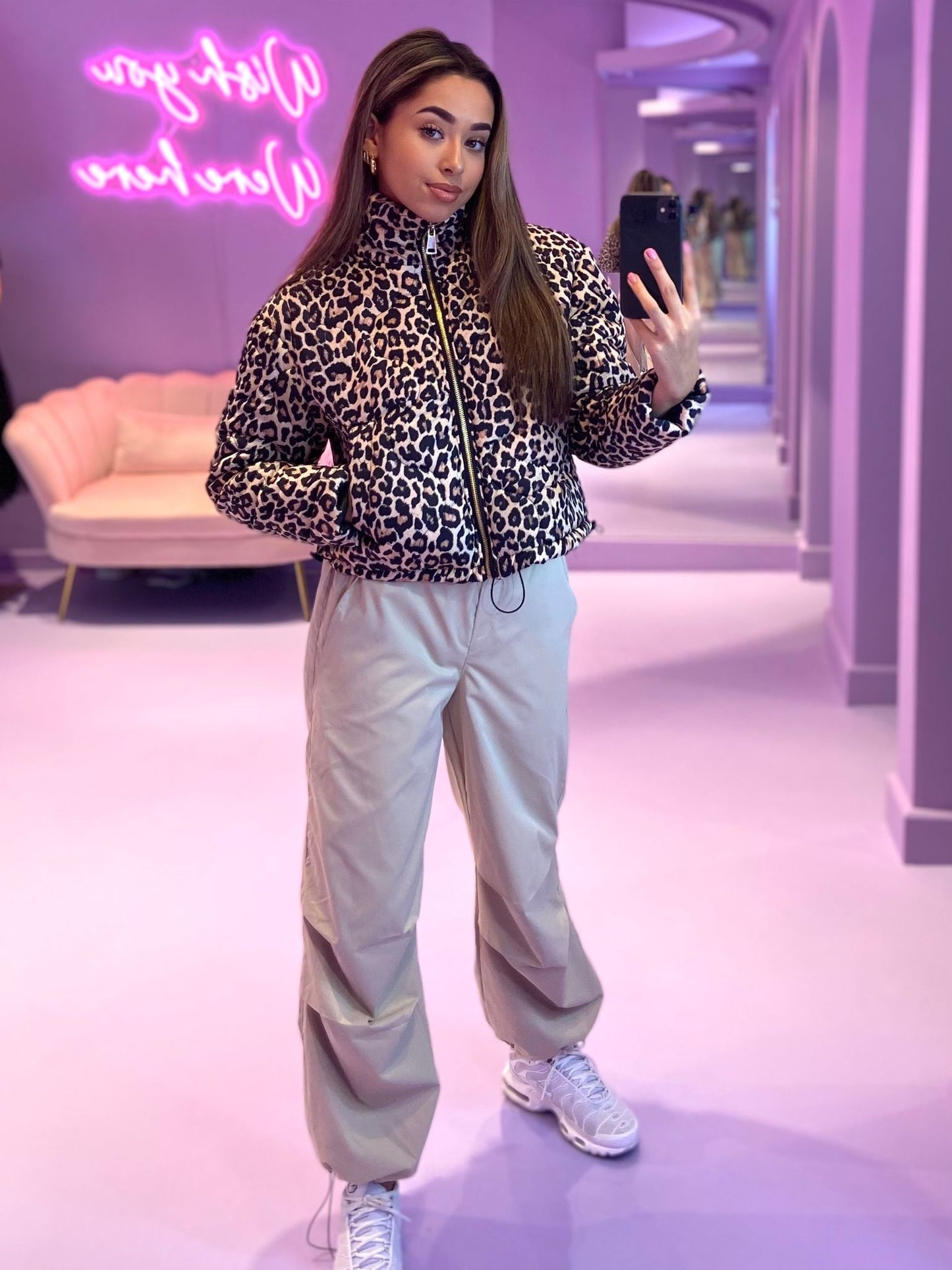 Puffer w panterprint