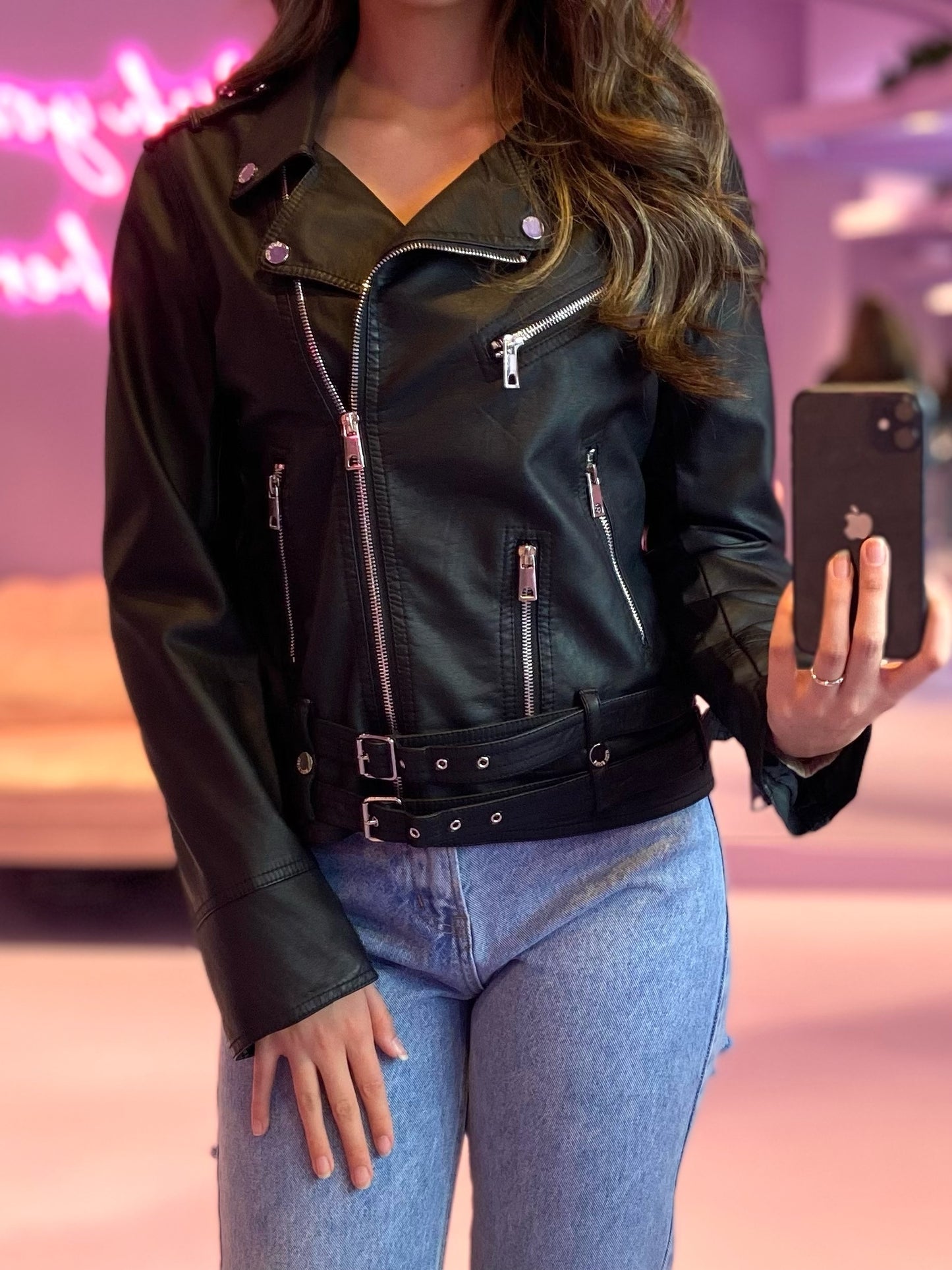 Leather Look Biker jacket