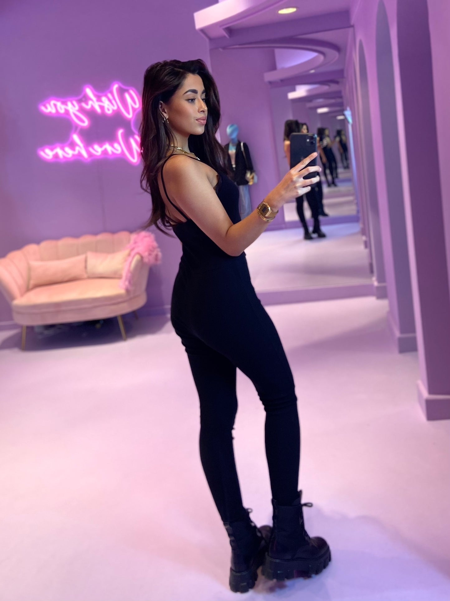 Strappy Unitard Black