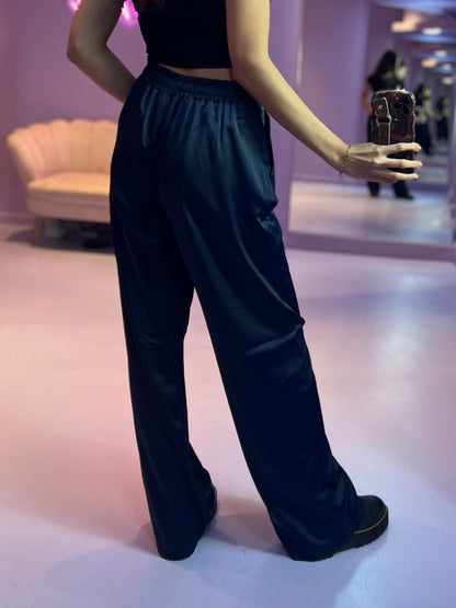 Merlot Chic Satin Pantalon