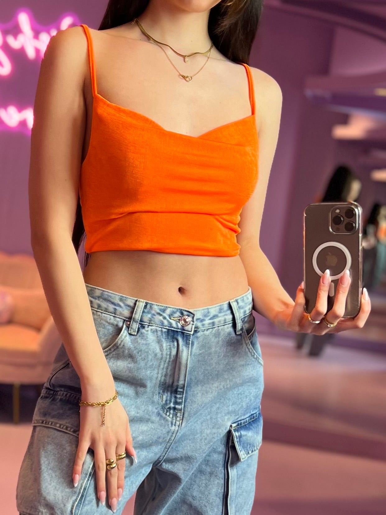 Oranje Crop Top