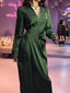 Satin Robe Dress Green