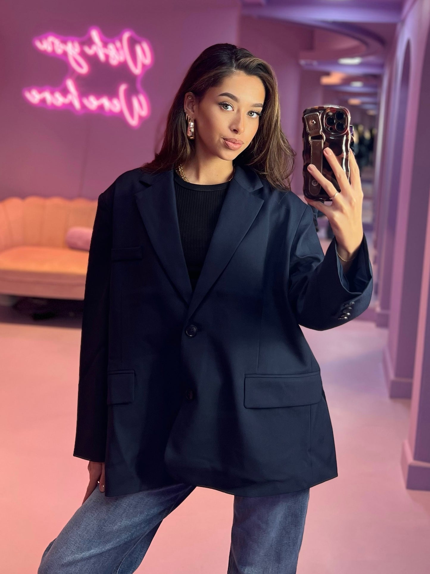 Kaia Oversized Blazer Navy