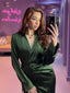 Satin Robe Dress Green