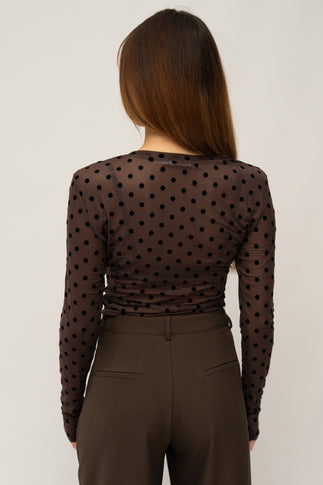 Dotty Mesh Top Bruin