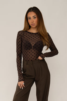 Dotty Mesh Top Bruin