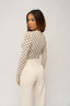 Dotty Mesh Top Beige